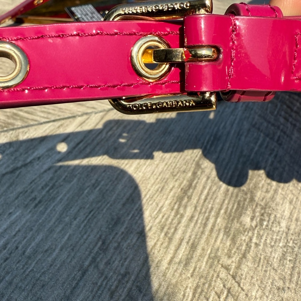 NWT! Dolce & Gabbana Fuchsia Crossbody Bag with Gold Accents - Picture 8 of 13